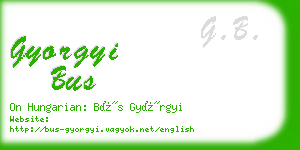 gyorgyi bus business card